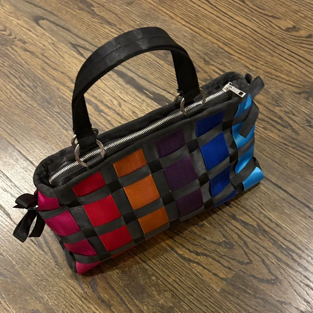 Multicolor Woven Tote Bag